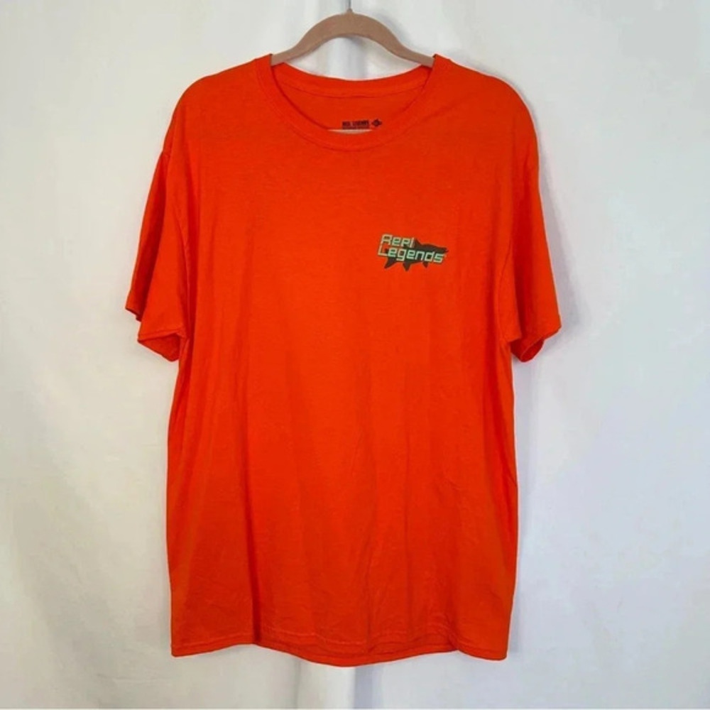 Reel Legends Performance Outfitters Fishing Tshirt Men's Size Large Orange‎